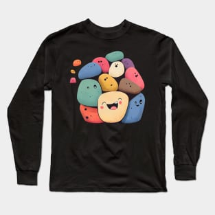 Adorable Comic Kawaii Style Stones: A Cute and Original Decoration for Your Home! Long Sleeve T-Shirt